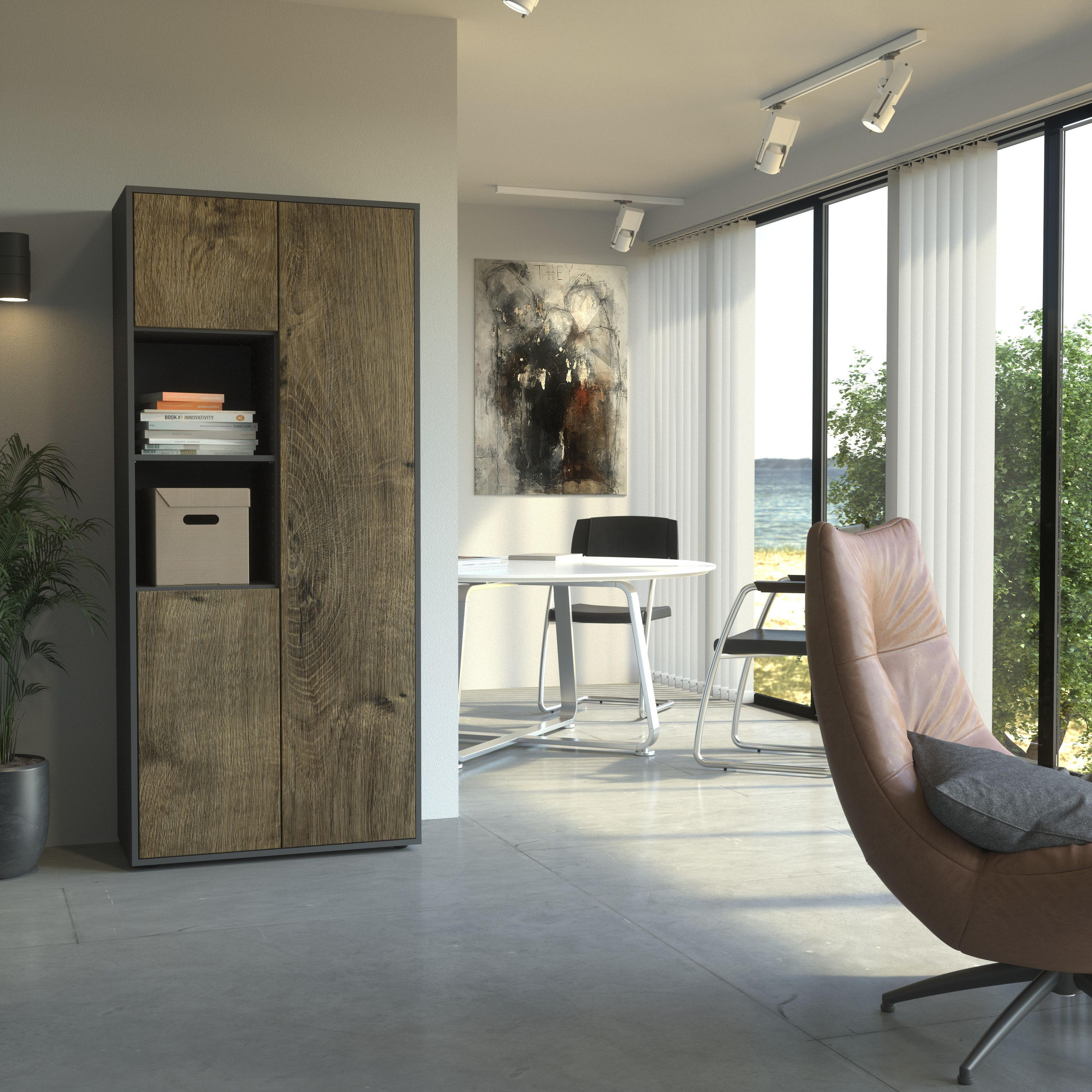 AKTENSCHRANK Amira T20 Eiche Ribbeck 180/80/40 cm - Alteiche, Holzwerkstoff (80/180/40cm) - SIMPLYFURN