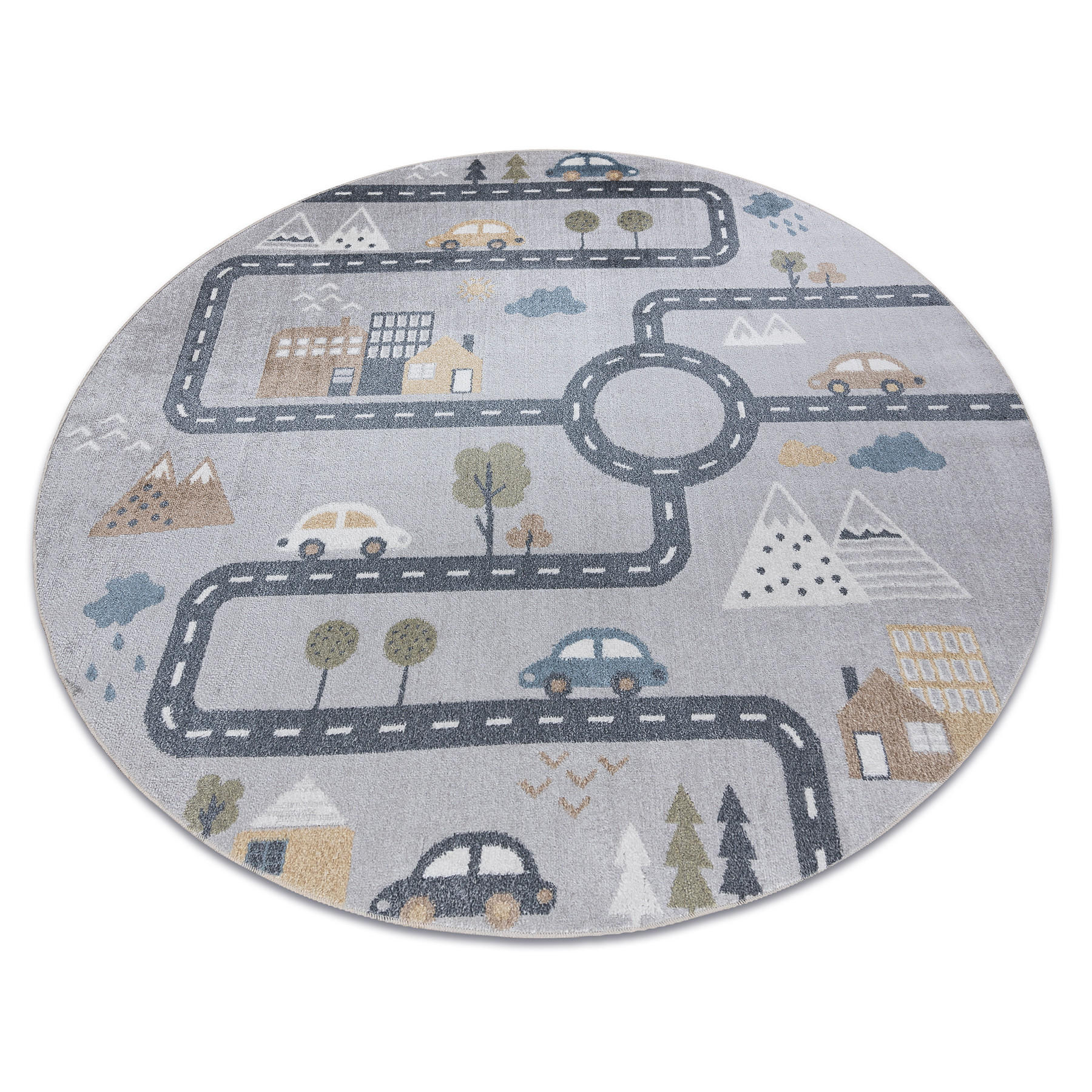 TEPPICH Bono 100 cm - Grau, Textil (100/100cm) - rugsX