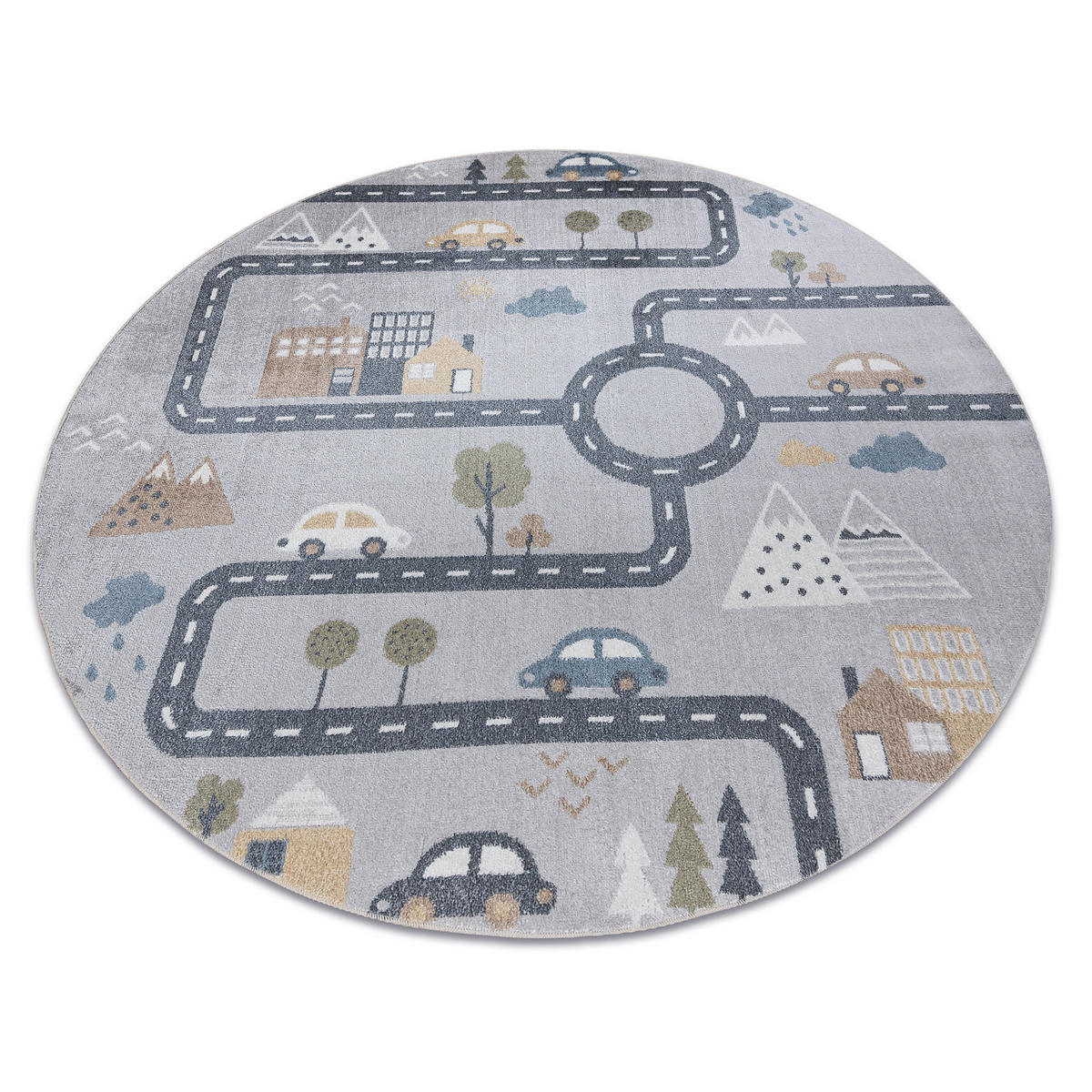 TEPPICH Bono 140 cm - Grau, Textil (140/140cm) - rugsX