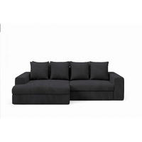 ECKSOFA Paola 3 Sitzplätze Schwarz - Schwarz, Holz (272/167cm) - Petits-meubles