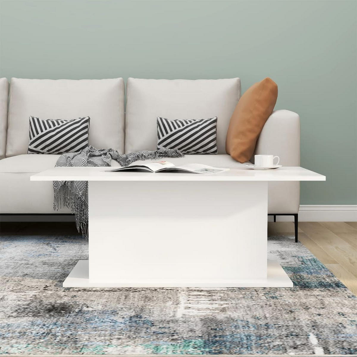 COUCHTISCH Weiß 102x55,5x40 cm Holzwerkstoff - Weiß, Holzwerkstoff (102/55.5/40cm) - furnicato