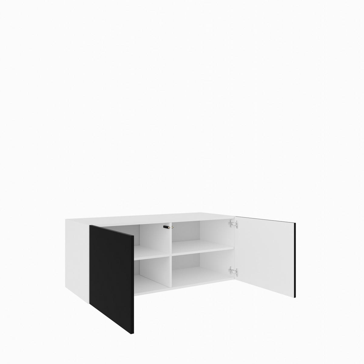 LOWBOARD MIVO 100/41/40 cm, Hängender TV-Schrank Weiß / Schwarz - Schwarz/Weiß, Holzwerkstoff (100/41/40cm) - MASSENO