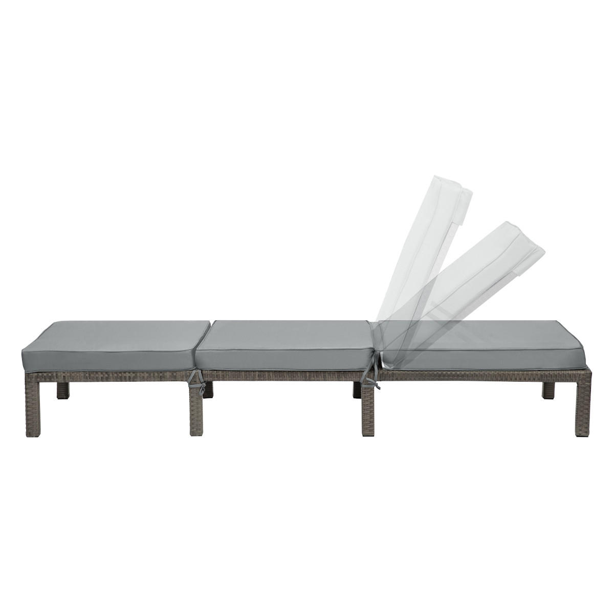 GARTENLIEGE 2er Set PEACH - Grau, Kunststoff (66/22/196cm) - SVITA