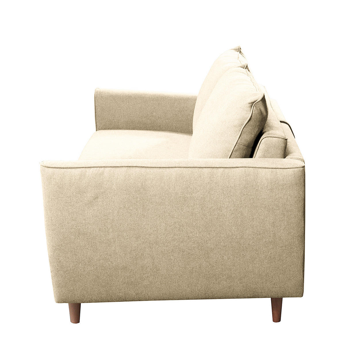 SCHLAFSOFA mit Matratze - Webstoff - Buchefarben/Creme, Buchenholz/Textil (195/90/102cm) - home24