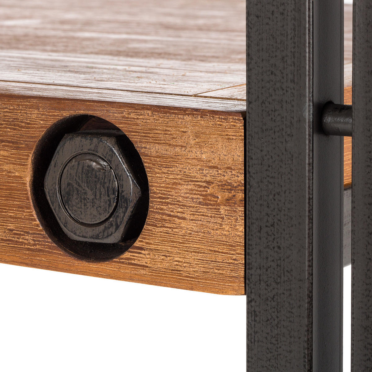 REGAL - 2 Fächer, Akazie massiv / Metall - Akaziefarben, Holz (60/100/35cm) - home24