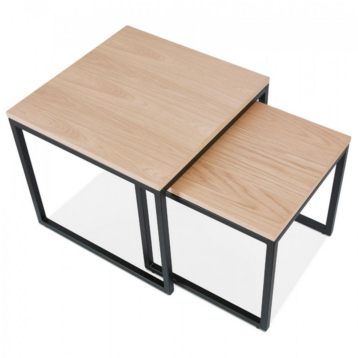 LOUNGETISCH Beige 50x50x45 cm - Beige/Schwarz, Holz/Metall (50/50/45cm) - AlterEgo