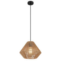 METALL HÄNGELEUCHTE Schwarz Naturfarbe - Beige, Glas (35/35/120cm) - Globo Lighting