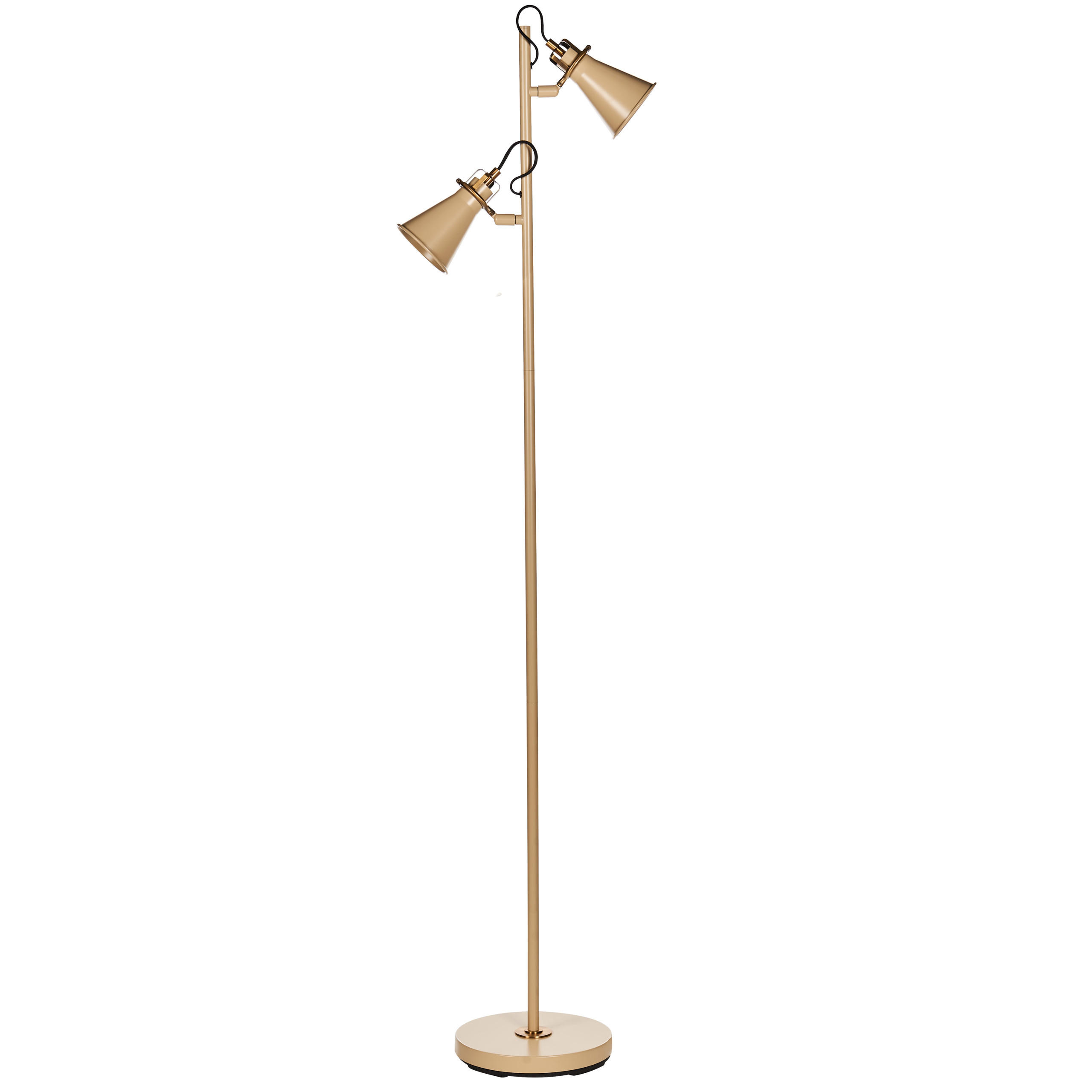 STEHLAMPE Beige/Gold Moyola - Beige/Goldfarben, Metall (42/25/165cm) - Beliani