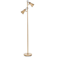 STEHLAMPE Beige/Gold Moyola - Beige/Goldfarben, Metall (42/25/165cm) - Beliani
