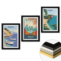 WANDBILDER 3er-Set - 20x30 cm Schwarzer Rahmen - Stadtansichten aus Griechenland, Kanada und Australien - Schwarz, Kunststoff (20/30cm) - ArtPrintCave