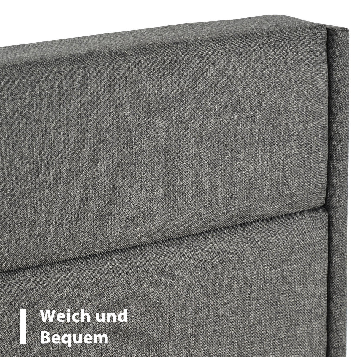 POLSTERBETT 90/200 cm mit Lattenrost, gepolstertes Kopfteil im Nahtdesign, Dunkelgrau - Dunkelgrau, Textil (90/200cm) - Redom