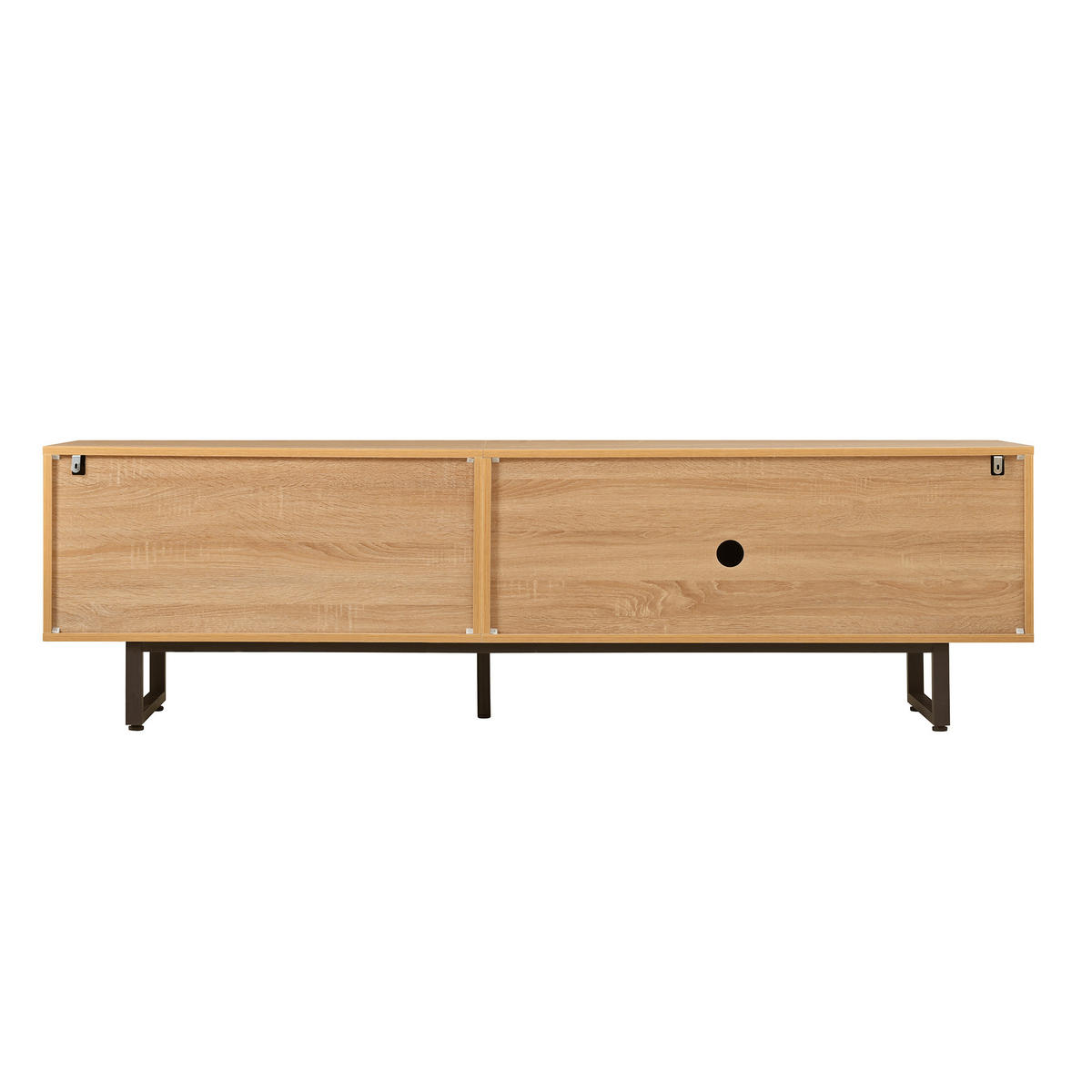 TV-ELEMENT180X38X51,5CM NaturholzOptik mit 3DMaserung und Metallbeinen - Naturfarben, Holz (48.49/13.79/60.3cm) - Raelunyi