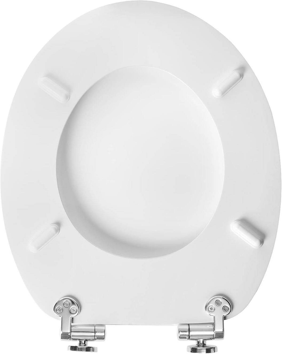 WC SITZ mit Absenkautomatik, MDF Holzkern, Antibakteriell - Weiß, Holzwerkstoff (37/2.5/43cm) - Woltu