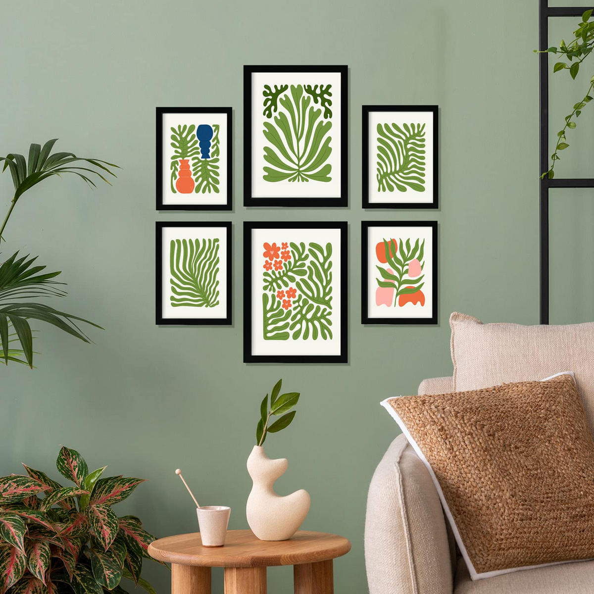 POSTER Set Mit 6 Minimalistischen Leuchtenden Farben Staude A3 & A4 Rahmenlos - Klar, Papier (29/3cm) - Nacnic