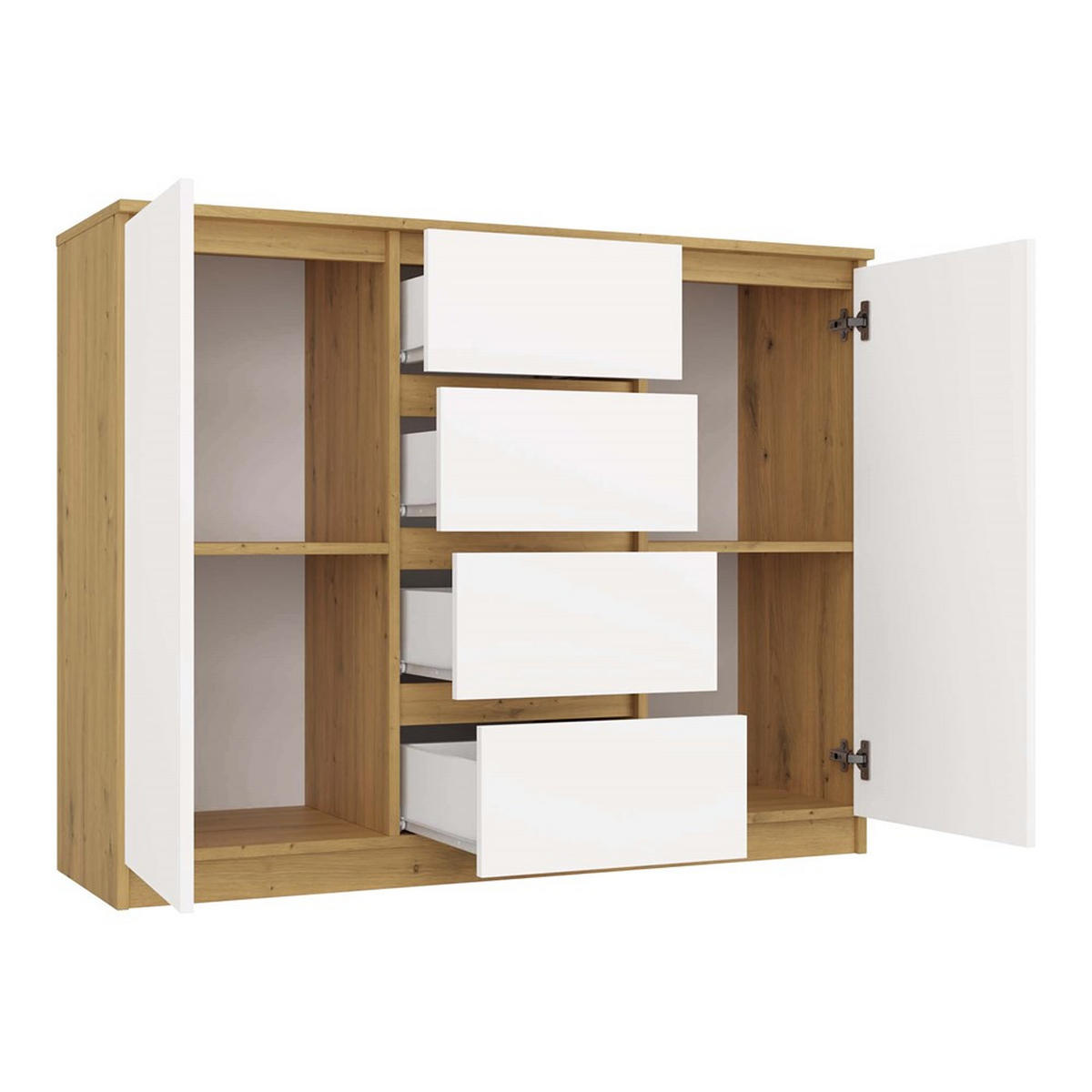 KOMODA Artisan, bílá 120/97/40 - bílá, kompozitní dřevo (120/97/40cm) - RAUMHIRSCH FURNITURE