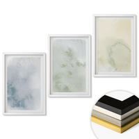 WANDBILDER 3er-Set - 40x60 cm Weißer Rahmen - Pastellfarben auf Leinwand - Weiß, Kunststoff (40/60cm) - ArtPrintCave