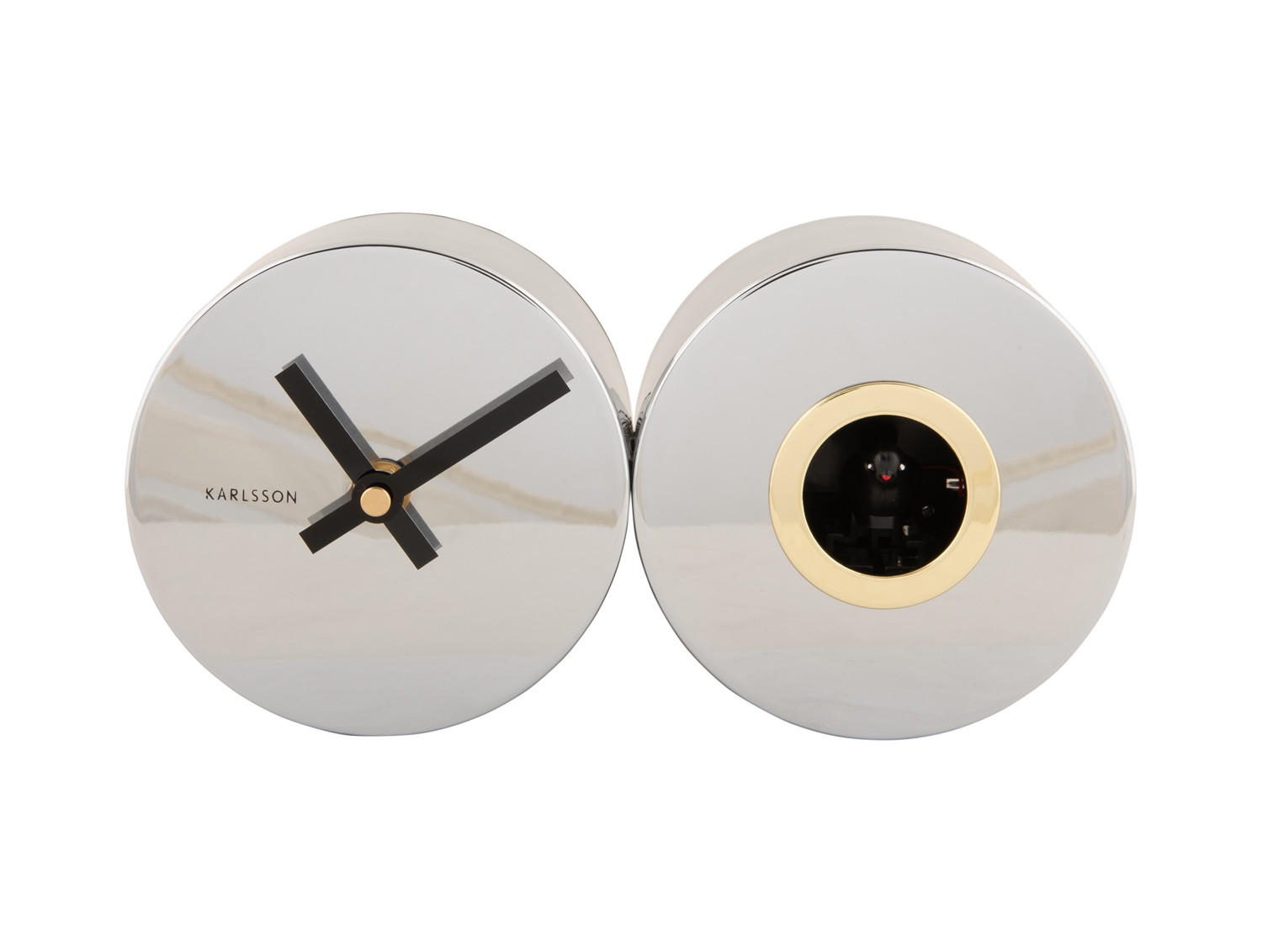 WANDUHR Duo Cuckoo 7.2/26/13 cm - Silberfarben, Metall (26/13/7.2cm) - Karlsson