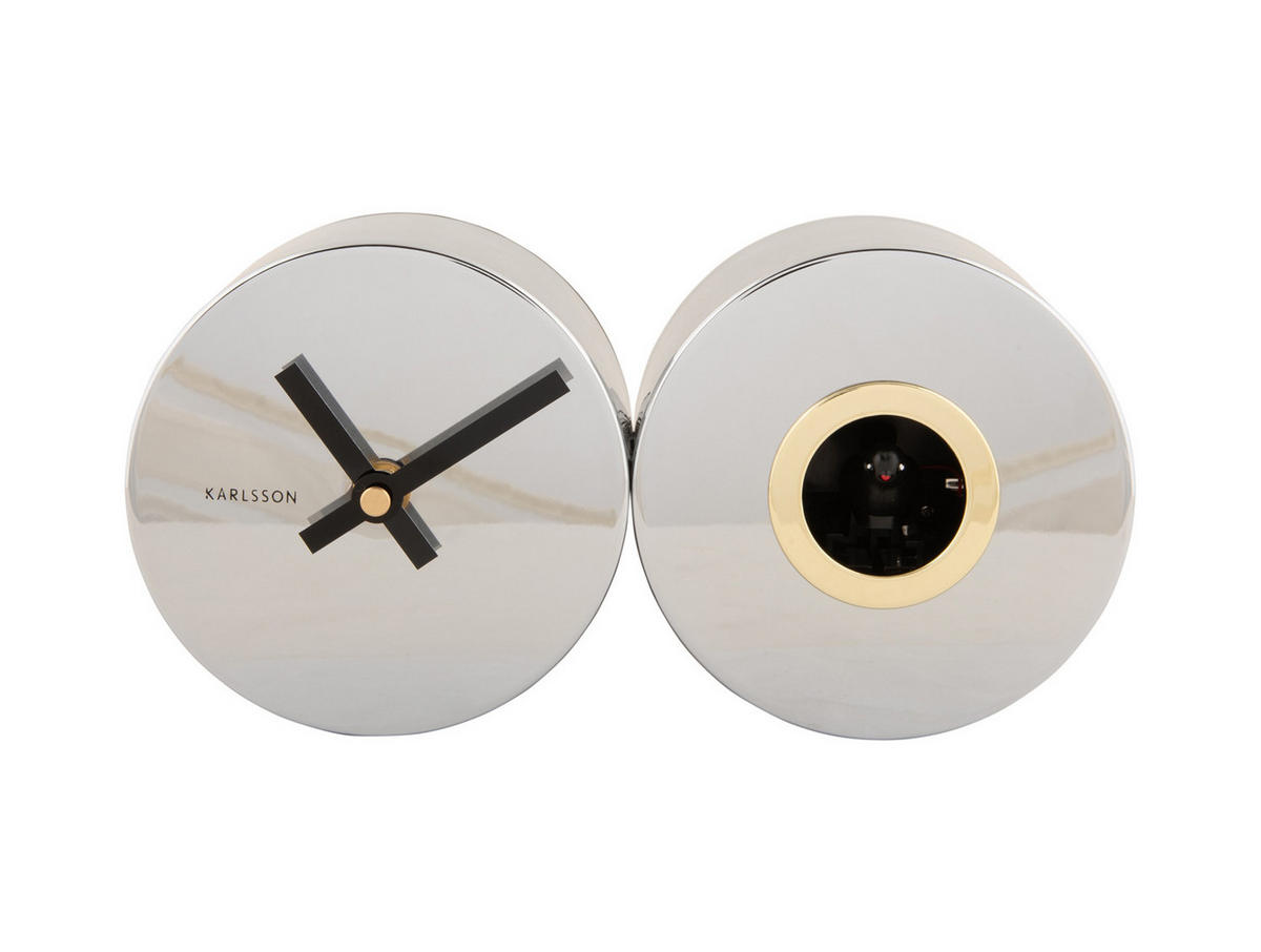 WANDUHR Duo Cuckoo 7.2/26/13 cm - Silberfarben, Metall (26/13/7.2cm) - Karlsson