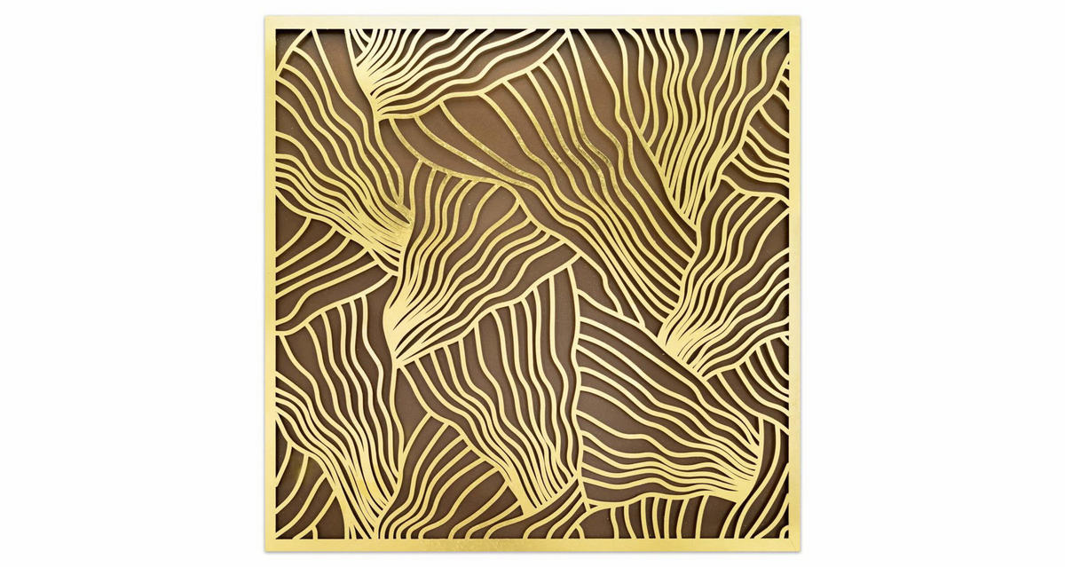 METALLBILD Gold 80/80 cm - Goldfarben, Metall (3/80cm) - KUNSTLOFT