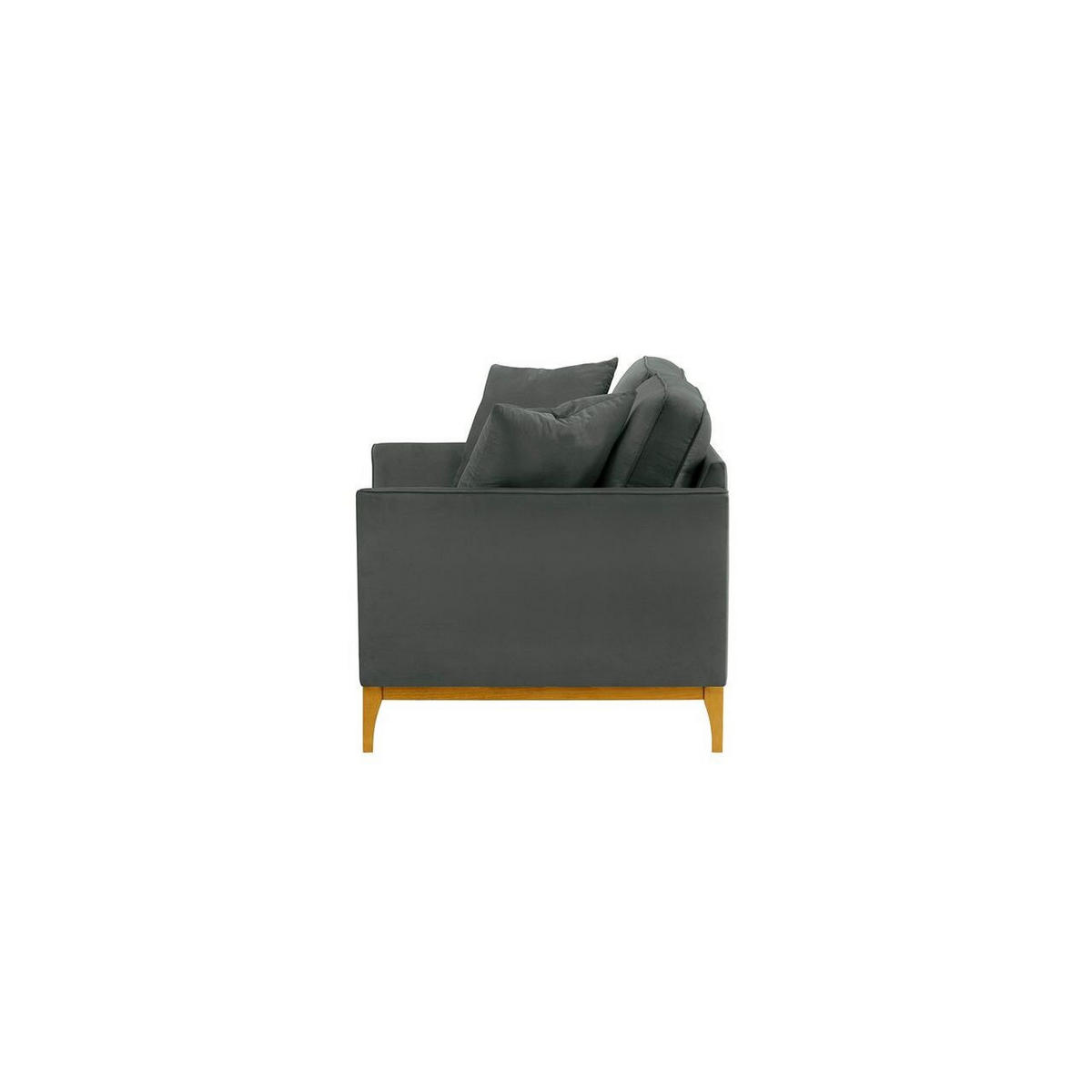 ZWEISITZER-SOFA Linara-Velluto 19 - Dunkelgrau, Holz/Textil (141/91/95cm)