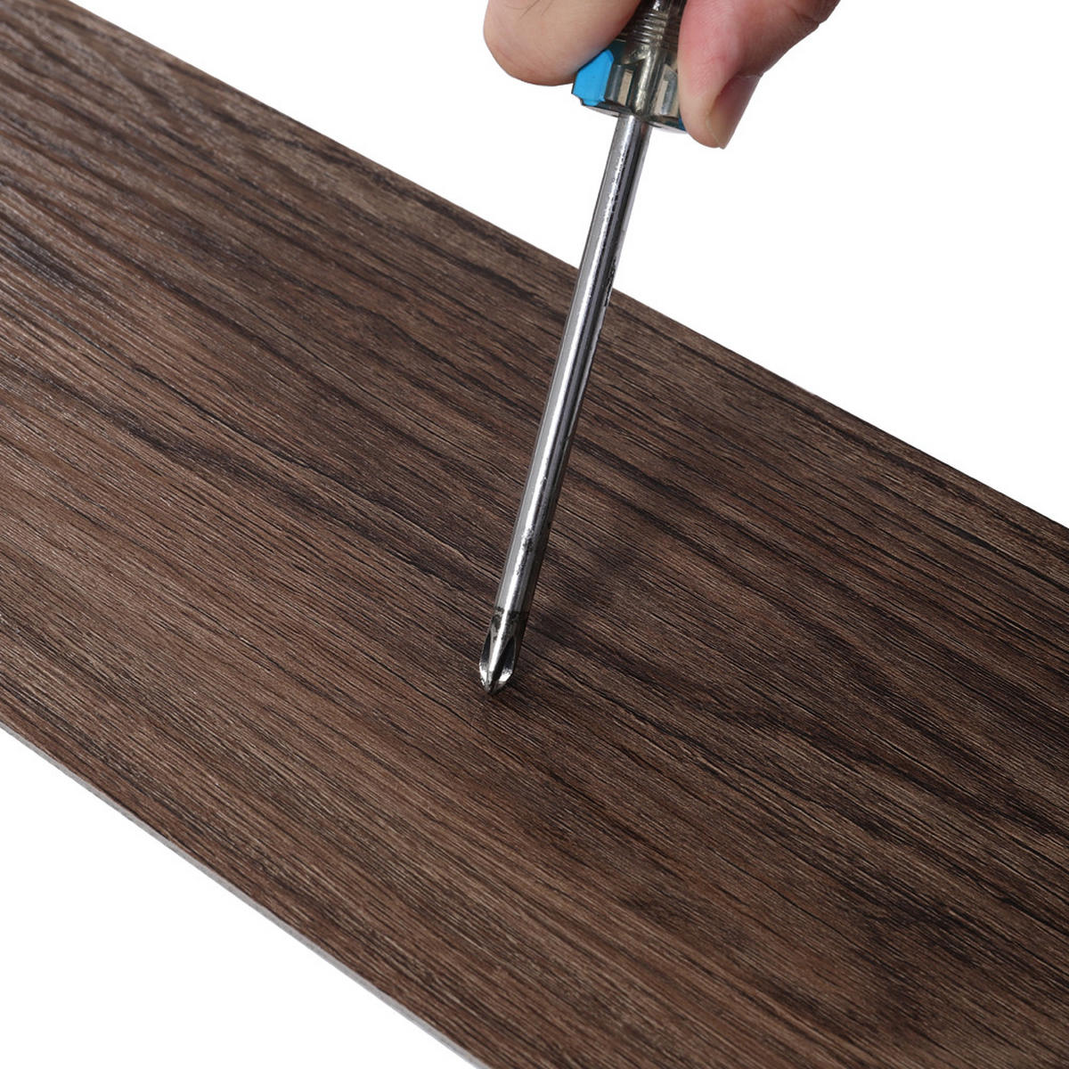 VINYLBODEN 5m²/36-TLG. selbstklebend PVC - Dunkelbraun, Kunststoff (0.2/91.5/15.2cm) - Livingandhome