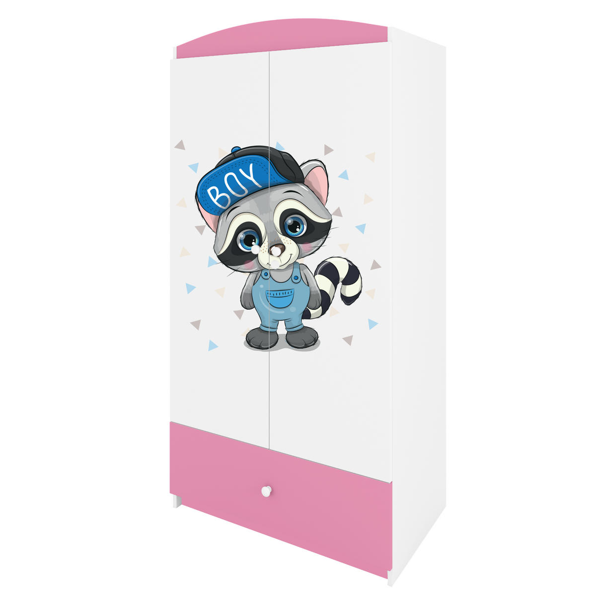 KINDERKLEIDERSCHRANK Waschbär 90/175/52 - Hellrosa, Holzwerkstoff (90/175/52cm) - Kocot Kids