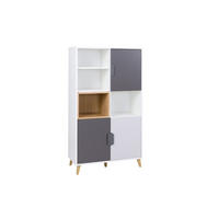 KINDERKOMMODE JUSTIN 06 80 cm breit in Weiß / Graphit / Grau / Eiche - Eichefarben/Graphitfarben, Holzwerkstoff (80/140/40cm) - Deine Möbel 24