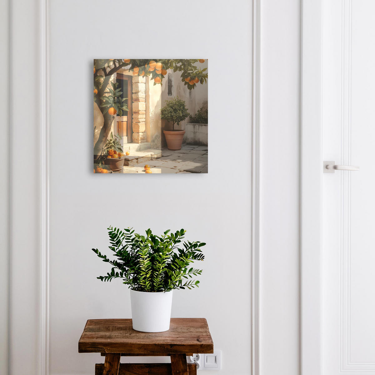 SCHLÜSSELBOX Schwarz 30x30 cm- Türöffnung nach rechts - Orangengarten - Orange, Metall (30/30/5cm) - TULUP