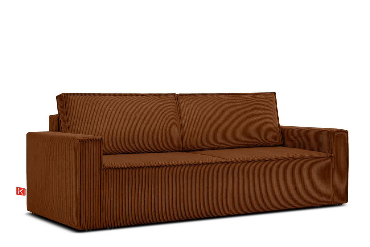 SCHLAFSOFA NAPI in Pet Friendly Cord-Stoff, rot - Rot/Schwarz, Textil (228/89/101cm) - KONSIMO®