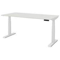 SCHREIBTISCH Elektrisch Höhenverstellbarer Familien Schreibtisch Pitino Curved Signalweiß Signalweiß 160/70/52.5-121cm - Weiß, Holzwerkstoff/Metall (70/160/121cm) - ASSMANN