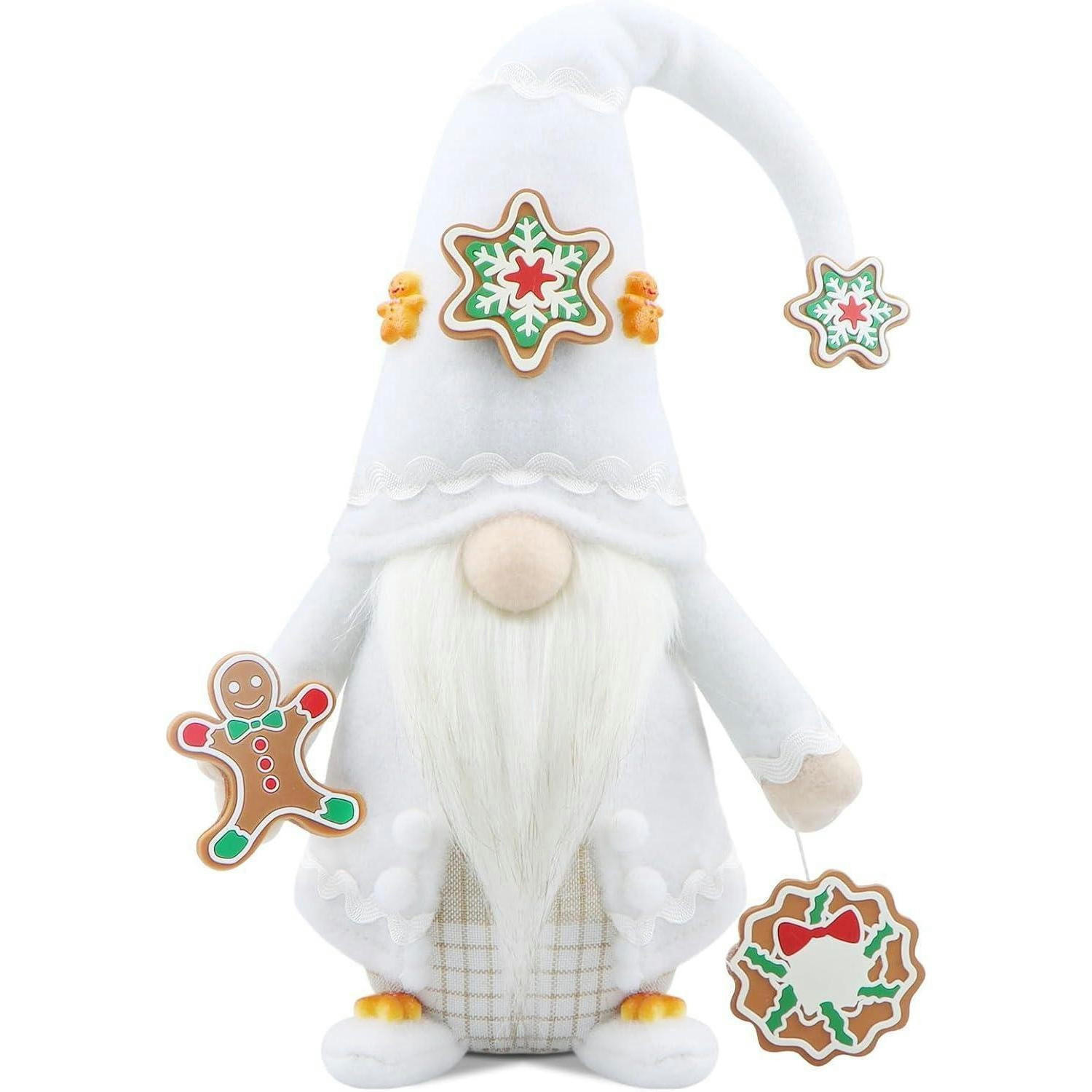 WEIHNACHTSWICHTEL Figur Weiß - Weiß, Textil (9/43/16cm)