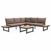 GARTEN-LOUNGEGARNITUR 6-Sitzer, Taupe - Taupe, Holz - Oviala