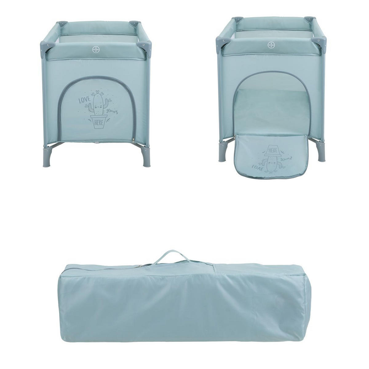 REISEBETT so gifted hellgrün weiche Matratzenauflage, Seiteneingang - Hellgrün, Metall (60/120cm) - Kikka boo