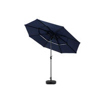 SONNENSCHIRM aus Stahl 294x294x250 cm in Navy Blue mit Kurbel & Neigefunktion - Blau, Metall (294/294cm) - Modfu