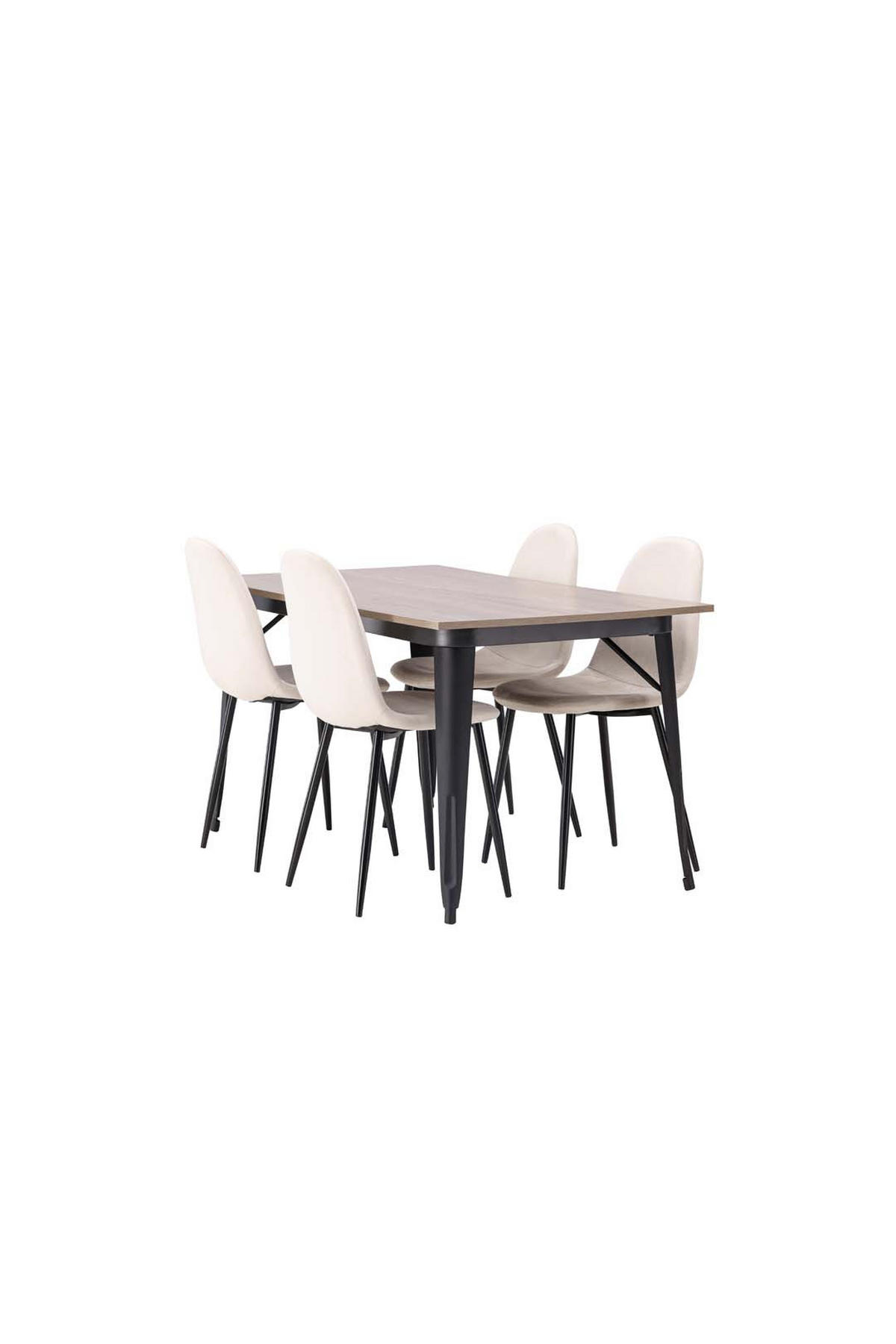 TISCHGRUPPE Nussbaum - Beige, Holzwerkstoff (80/75/140cm) - ebuy24
