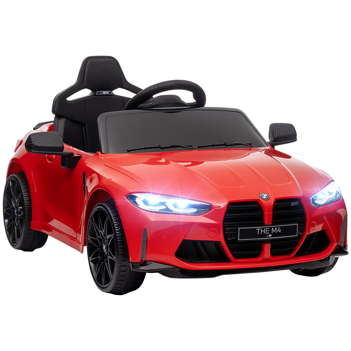 KINDER Elektroauto, Sound & Licht, für 3-5 Jahre, Rot - Rot, Kunststoff/Metall (108/69.5/51cm) - AIYAPLAY