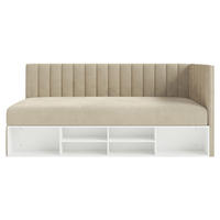JUGENDBETT Ventrio Graubeige Easy-Clean-Samtbezug 90x200 cm - Taupe, Holz/Textil (90/200cm) - Selsey