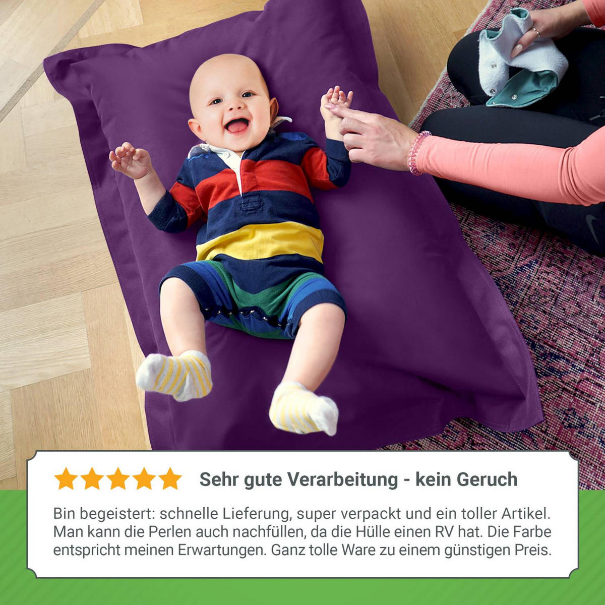 KINDER-SITZSACK 70x100cm - 70 Liter - Lila, Textil (70/10/100cm) - Green Bean