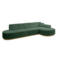 ECKSOFA Ottomane Rechts MARI-L2-v2 - 328x171x83 cm Grün Cord - Grün, Holzwerkstoff/Textil (171/328cm) - ALTDECOR