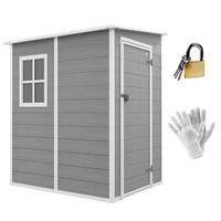 GERÄTEHAUS mit Pultdach, 122 x 149 x 192/177 cm - Grau, Metall (149/192/122cm) - Outsunny