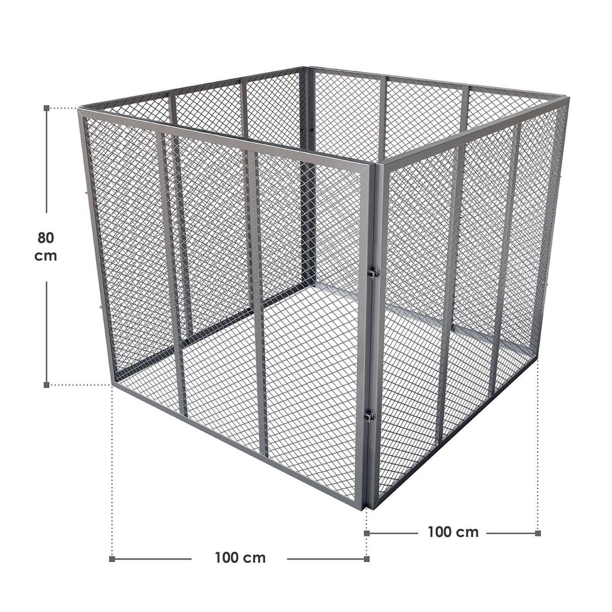 KOMPOSTER Metall silber 800L - Silberfarben, Metall (100/80/100cm) - Juskys