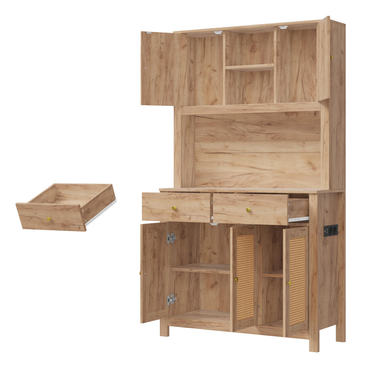 GESCHIRRSCHRANK Naturfarben 100/40/180 - Naturfarben, Holzwerkstoff (100/180/40cm)