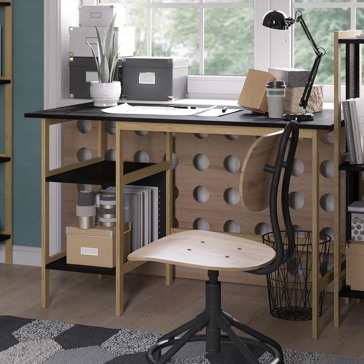 STŮL Elvia Černá - černá, kompozitní dřevo (60/120/75cm) - Vicco