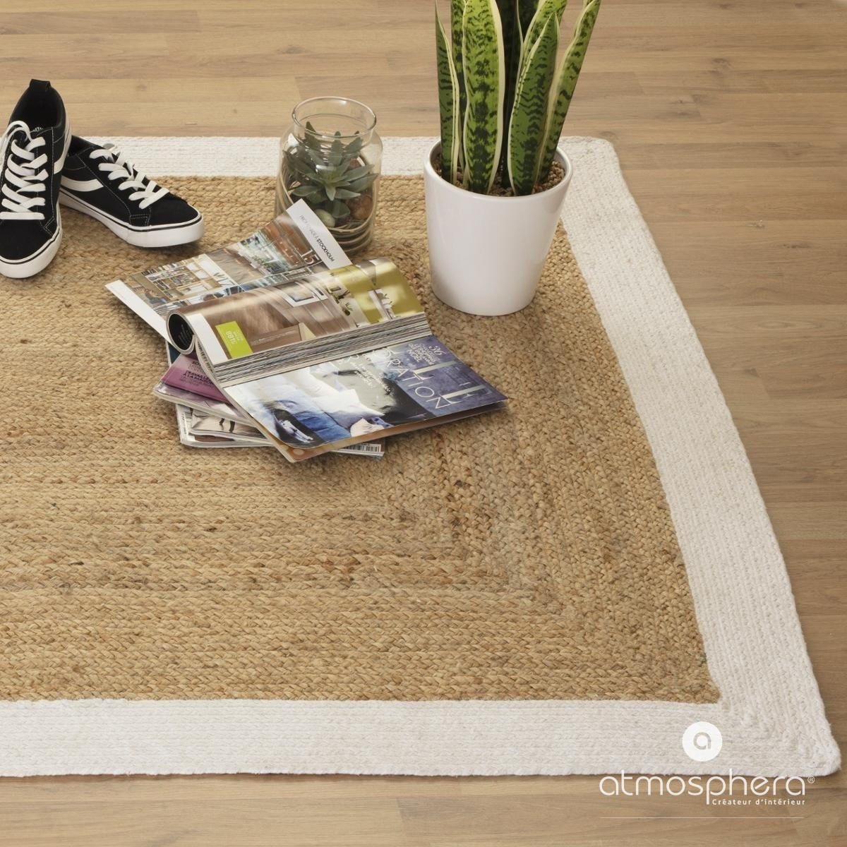 JUTETEPPICH 120/170 cm - Weiß, Naturmaterialien (120/170cm) - Atmosphera Createur d´interieur