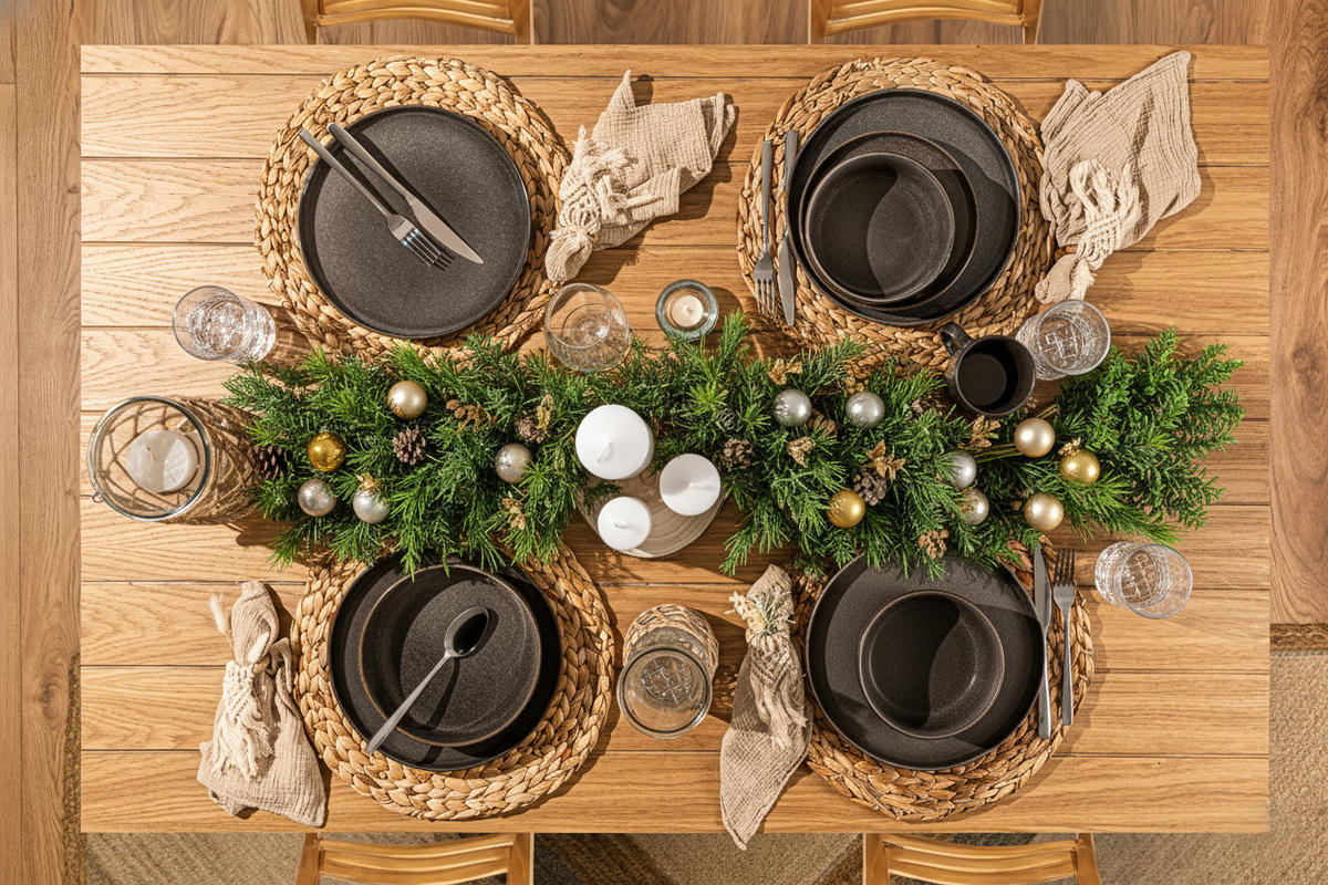 TAFELSERVICE KAIRO GRAPHIT - 24 teilig aus Steingut - Braun, Keramik (70/30/70cm) - Sänger