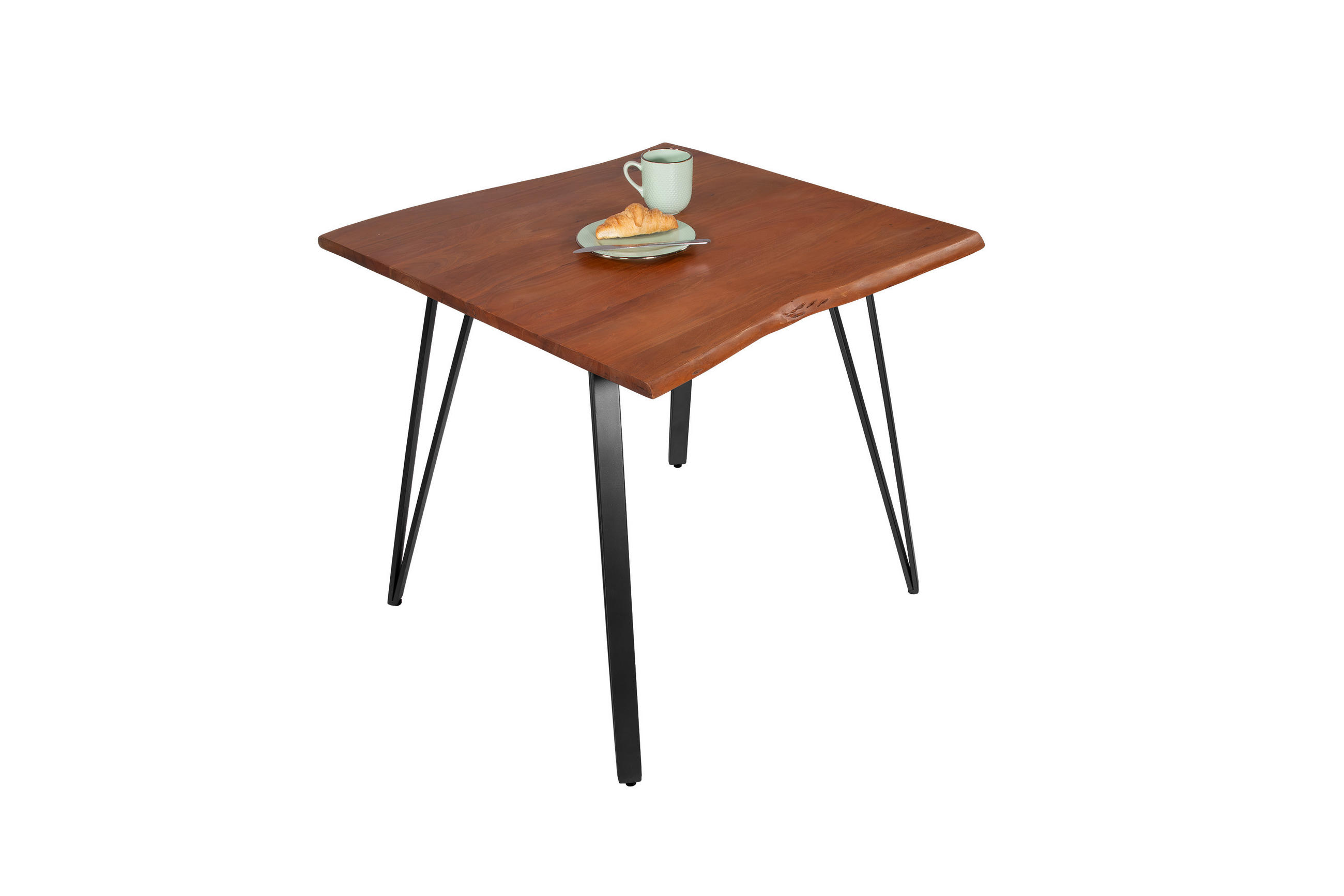 ESSTISCH CELIA - Schwarz/Braun, Holz/Metall (90/90/77cm) - SAM