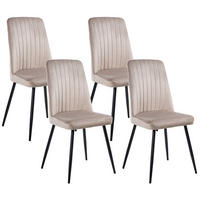 ESSZIMMERSTUHL 4er-Set Beige Kirby - Beige/Schwarz, Textil (47/91/49cm) - Beliani