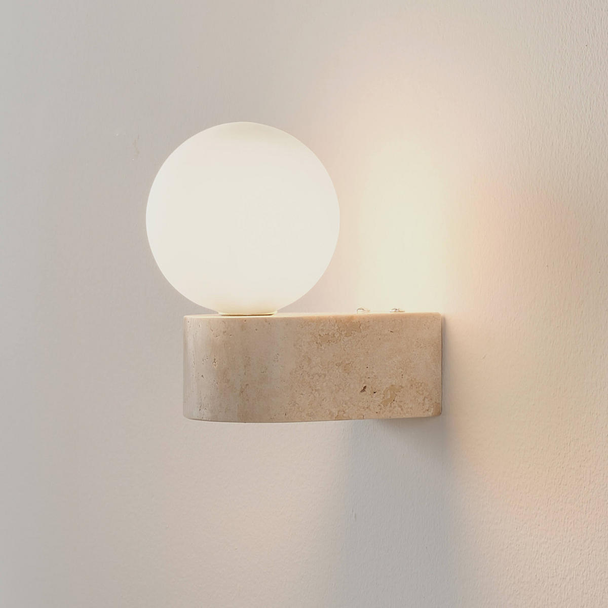 WANDLEUCHTE Oriane, Beige et blanc, 15.5cm - Beige, Stein (10/15.5/12cm) - KOSILUM