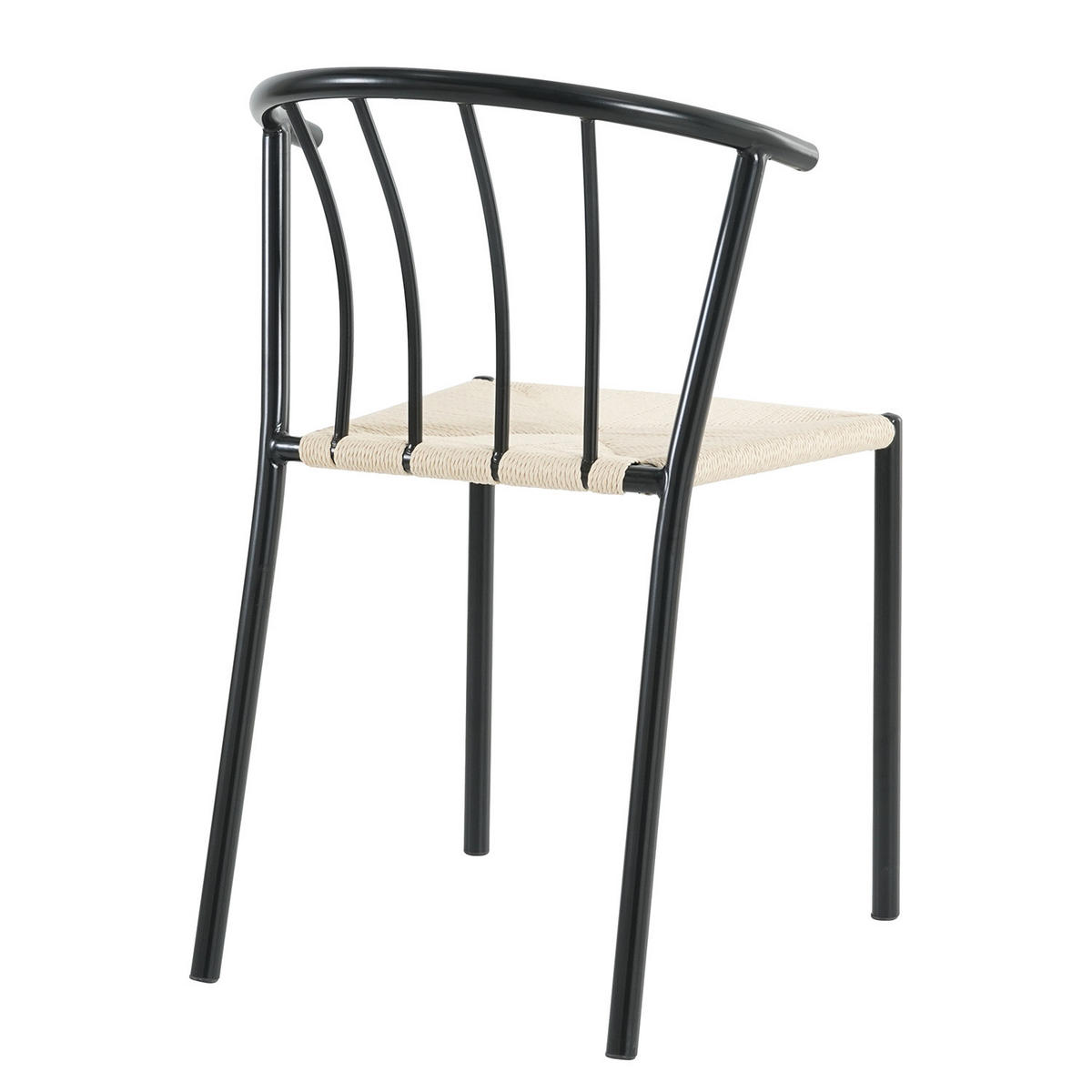 ESSZIMMERSTUHL - 2er-Set - Eisen - Beige/Schwarz, Kunststoff/Textil (52/78/51cm) - home24