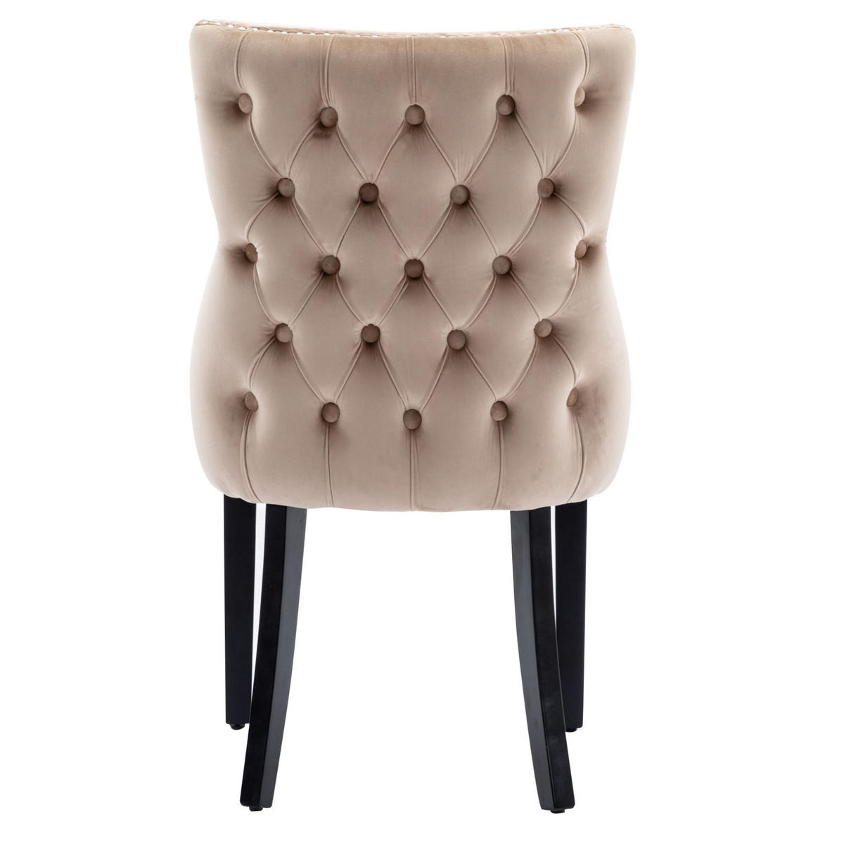 STUHL Esszimmer mit Rückenlehne 50 x 41 x 91 cm Samt Beige 2er-Set - Beige, Metall (41/91/50cm) - Meubliv